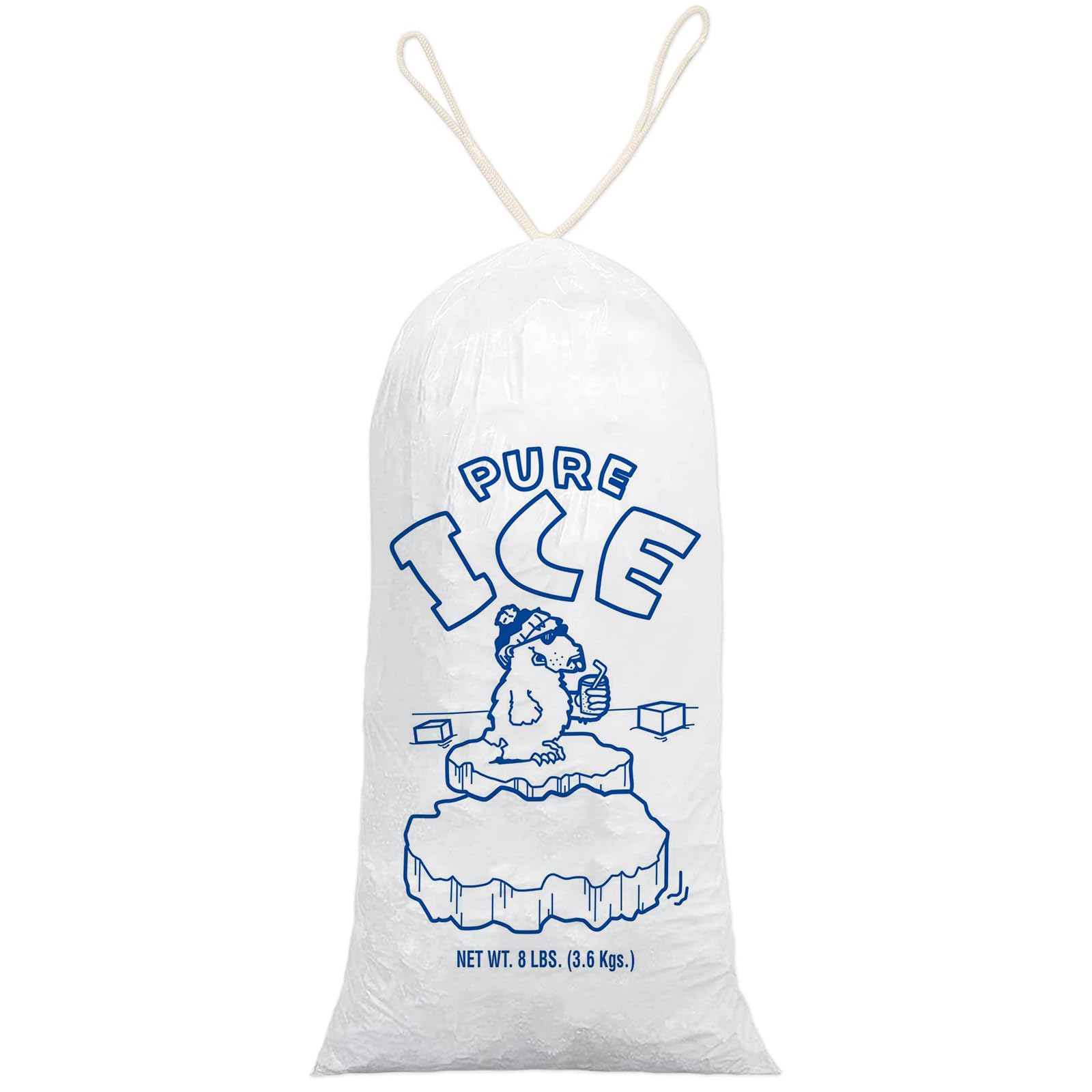 8Ib 50 PACK Reusable Ice Bags For Ice Machine With Drawstrings, G-IBAG-8IB50PACK
