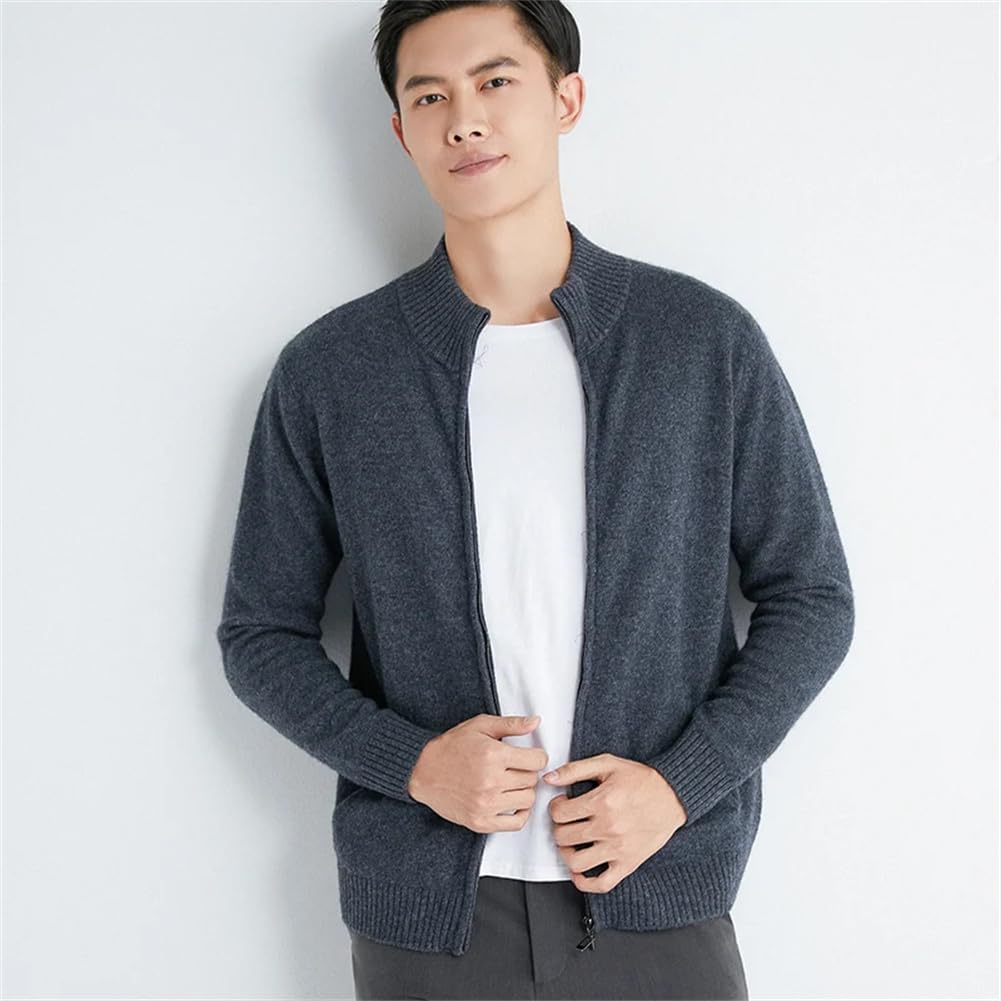 Hommes Automne Hiver 100% Cachemire Cardigan Décontracté Manches