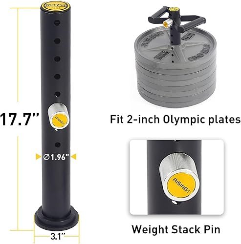 Miniatura 2 de Mango de pesas rusas ajustable, mango de pesas rusas resistente para platos, pasador de carga con barra en D, doble barra en D y barra en T