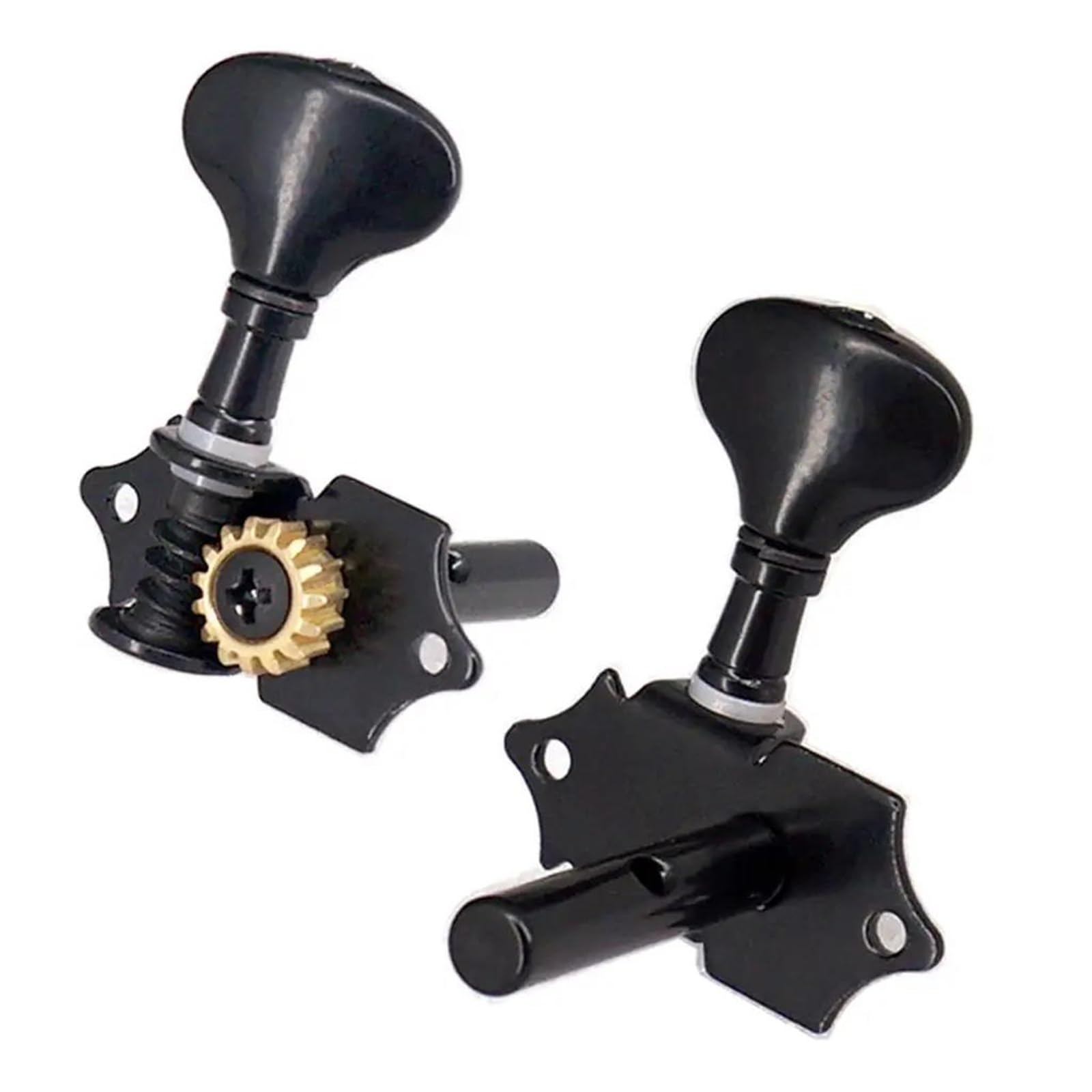 Meccaniche Per Chitarra Nero Argento Ukulele Testa Della Macchina Accordatori Ferro Pioli Set Parti Accessorio Per Chitarra(Black)