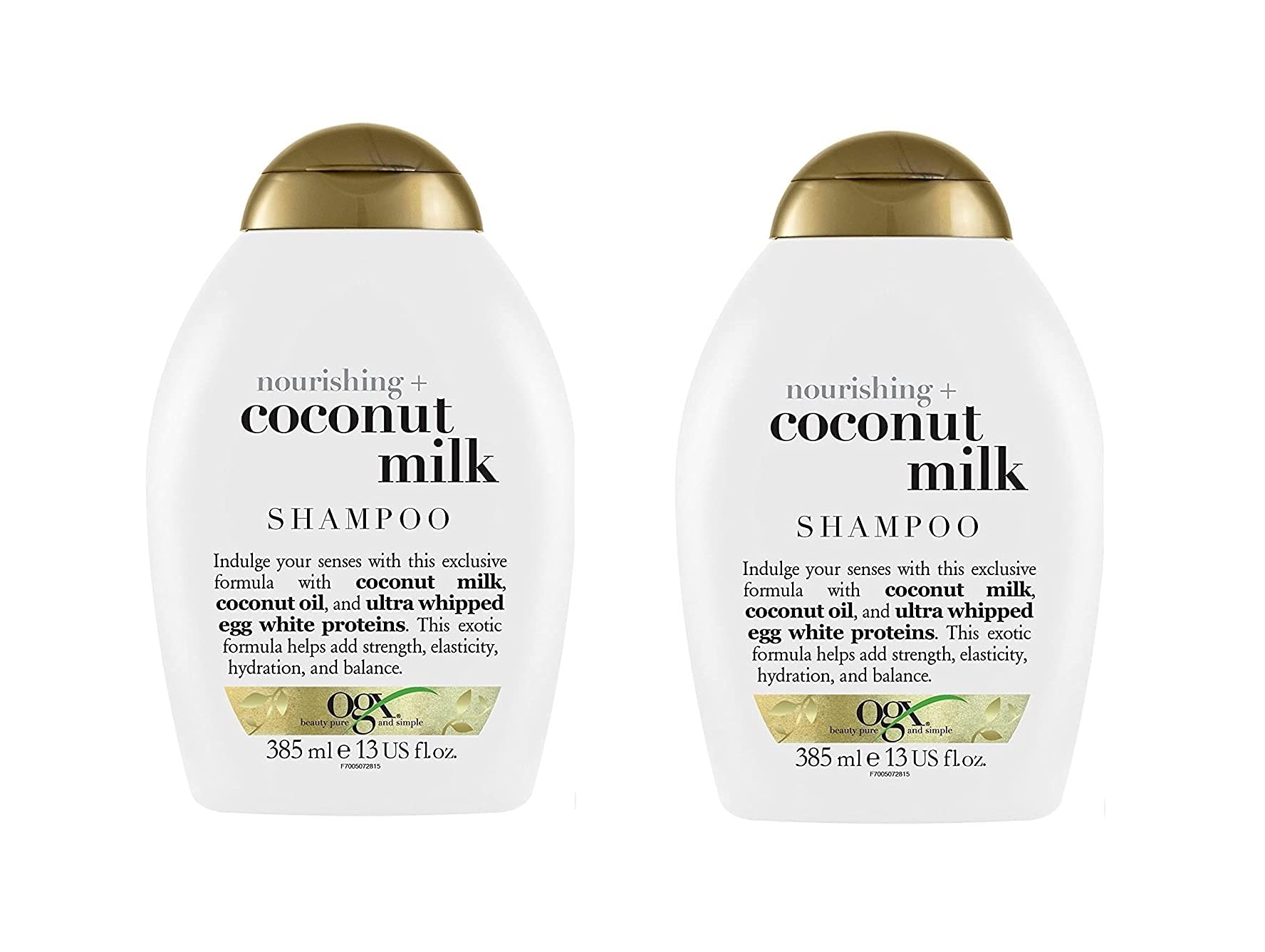 OGXNourishing and Moisturizing Shampoo Combo Pack | Strong & Healthy Hair, with, Coconut Oil & Egg White Protein, Coconut Milk 770 ml