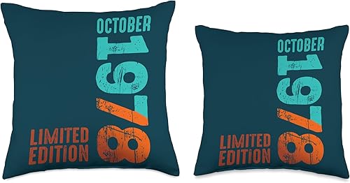 Miniatura 3 de October Year Retro Limited Edition 1978 Throw Pillow, 16x16, Multicolor