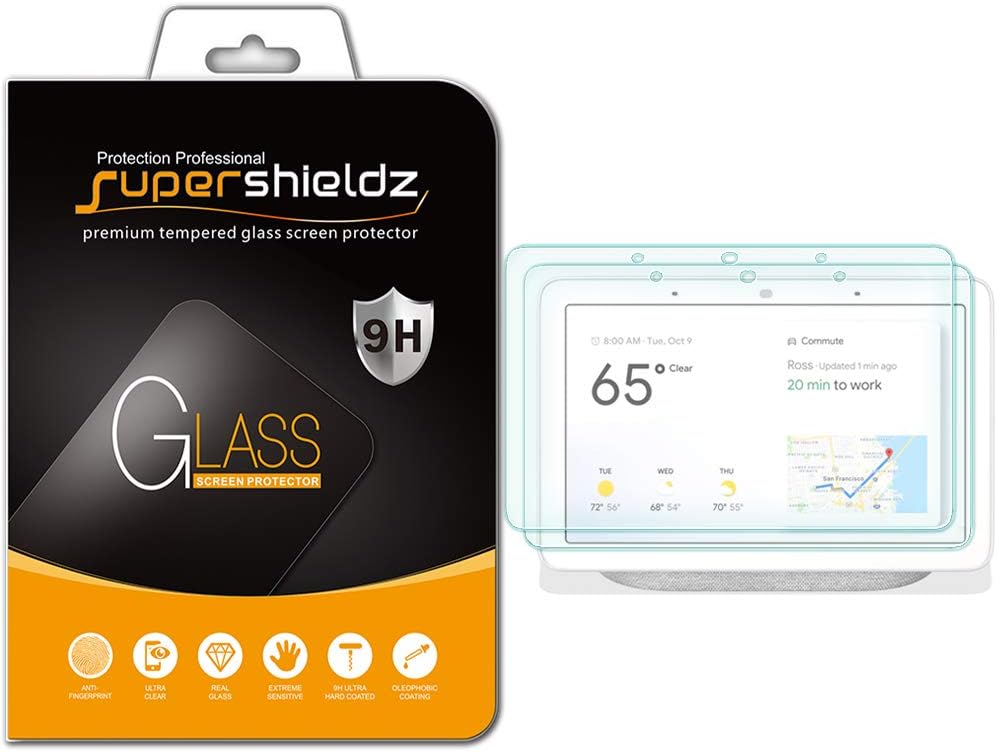 (2 Pack) Designed for Google Home Hub and Nest Hub (7 inch) Tempered Glass Screen Protector, Anti Scratch, Bubble Free