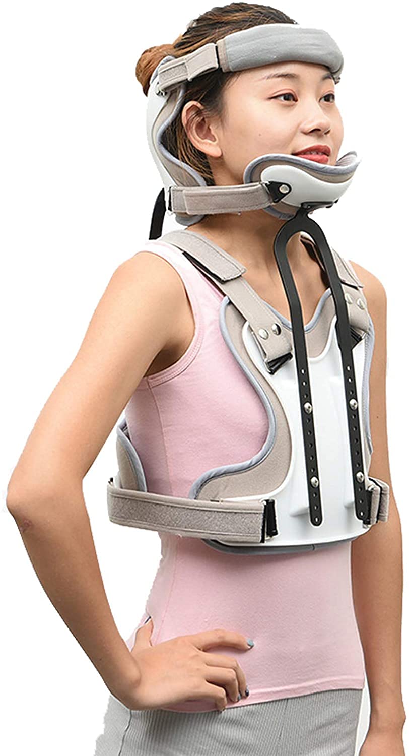 Ortesis Ajustable Cervical Torácica Halo Brace Cabeza Cuello Pecho Ortesis torácica Fijación de fracturas Vértebra Cervical Rehabilitación Soporte Gris