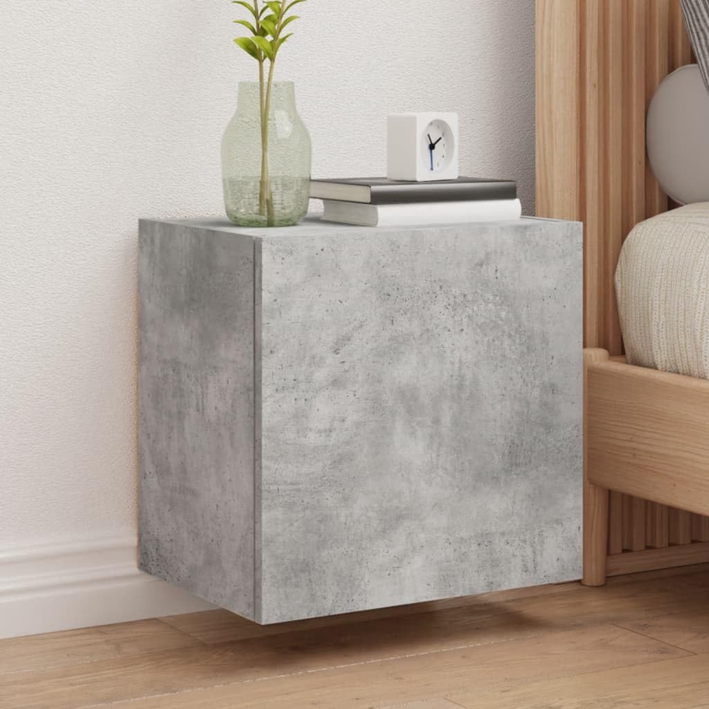 Mobile da parete per TV, 2 pezzi, grigio cemento, 40,5 x 30 x 40 cm