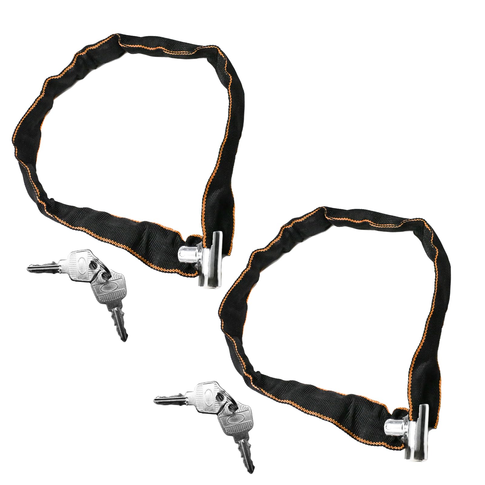 2 Pack 2.62Ft Bike Chain Lock,Durable Security Anti-Theft Bicycle Chain Lock with 4 Keys for Mountain, Road Cycling