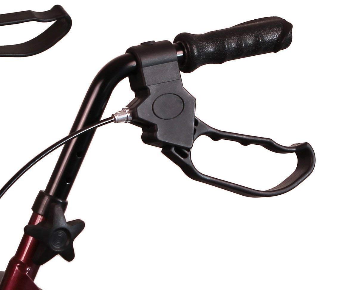 Deambulatore Leggero Da Passeggio Pieghevole 6 ruote Con Freni A Pressione Design Leggero Sicuro Con cestino Per Poter Trasportare I tuoi oggetti Fare La Spesa Altezza regolabile Rosso