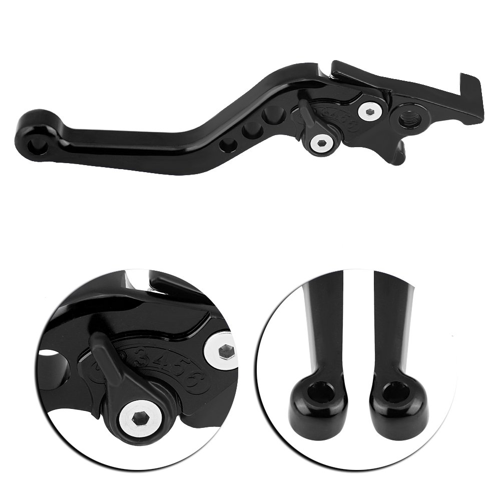 Leve Freno Scooter + Leve Del Freno Per Moto, 1 Paio Di Modifica Per Scooter In Lega Di Alluminio Cnc Leva Del Freno A Doppio Disco Leva Della Frizione Del Freno A Doppio Disco(Nero)