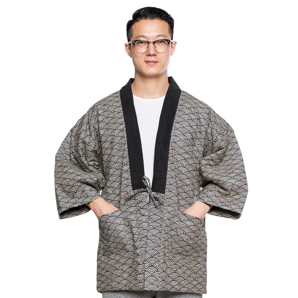 Cappotto Hanten Stampato a, Cappotto Trapuntato Giapponese, Giacca Calda Tradizionale per Uomo, Casa, Hotel, Viaggi E Abbigliamento Casual Quotidiano