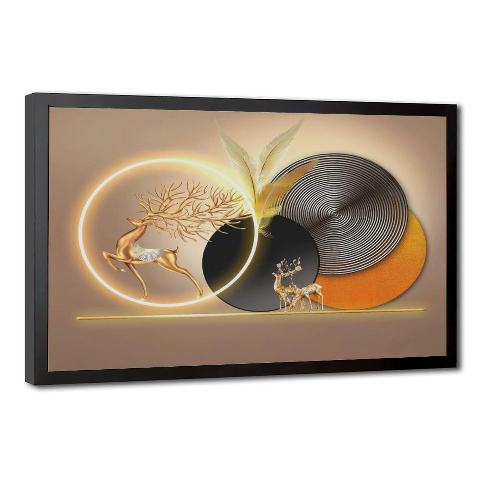 Bareronor Golden Poster Canvas Poster Bedroom Decor Landscape Office Room Decor Gift 24" L X 36" W