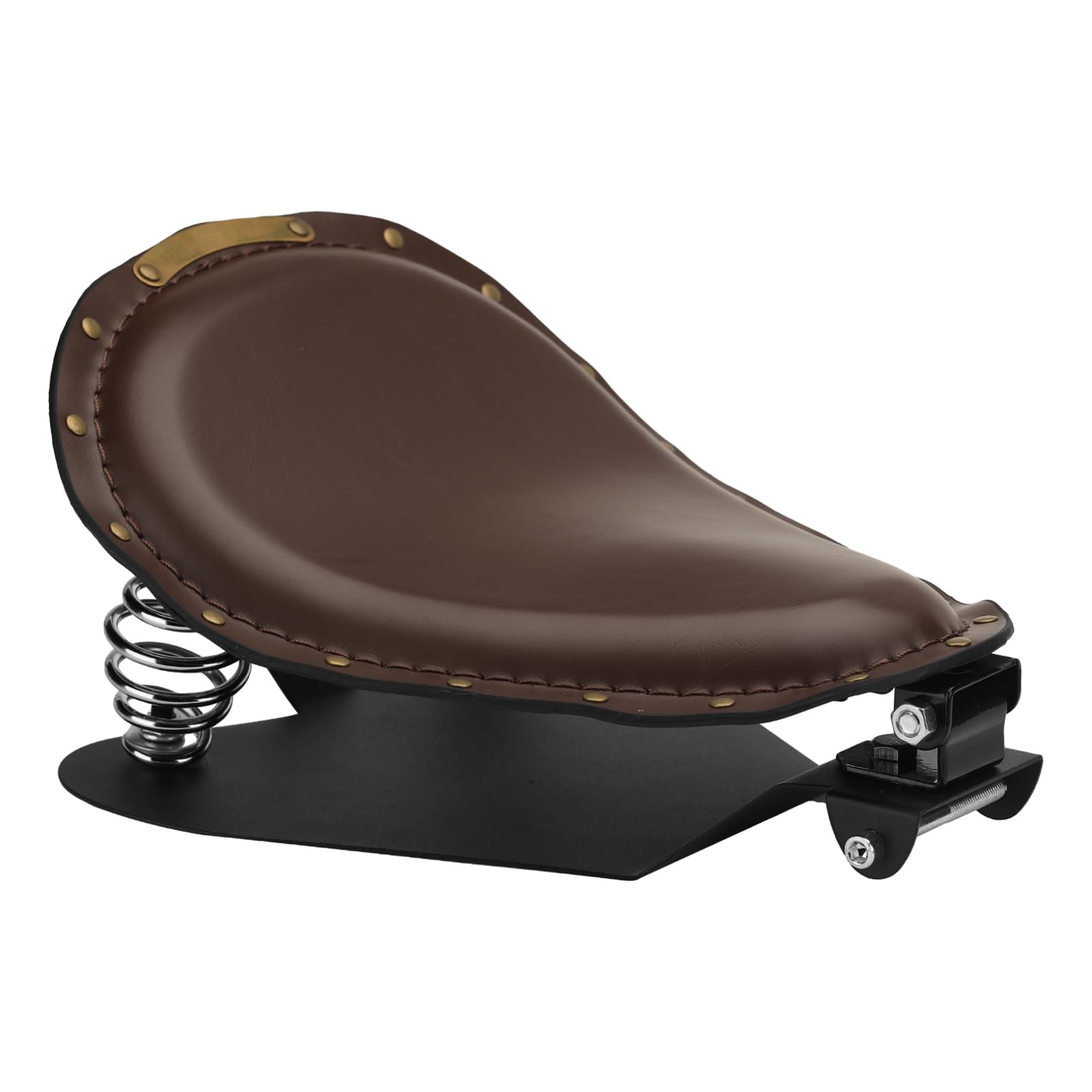 LKV Motorcycle Solo Driver Seat with Seatbase Mounting Hardware Kit Custom Chopper Bobber Seats Universal Fit for Harley Davidson Sportster XL 1200 883 48