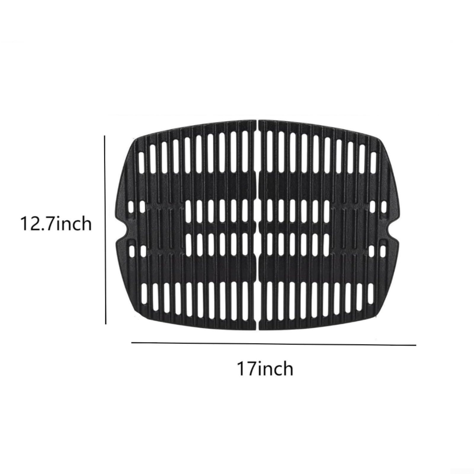 Set di griglie in ghisa per Weber Q100 Q1000 Q1200, 43 x 32 cm, griglie antiaderenti nere per cucinare all'aperto, confezione da 2