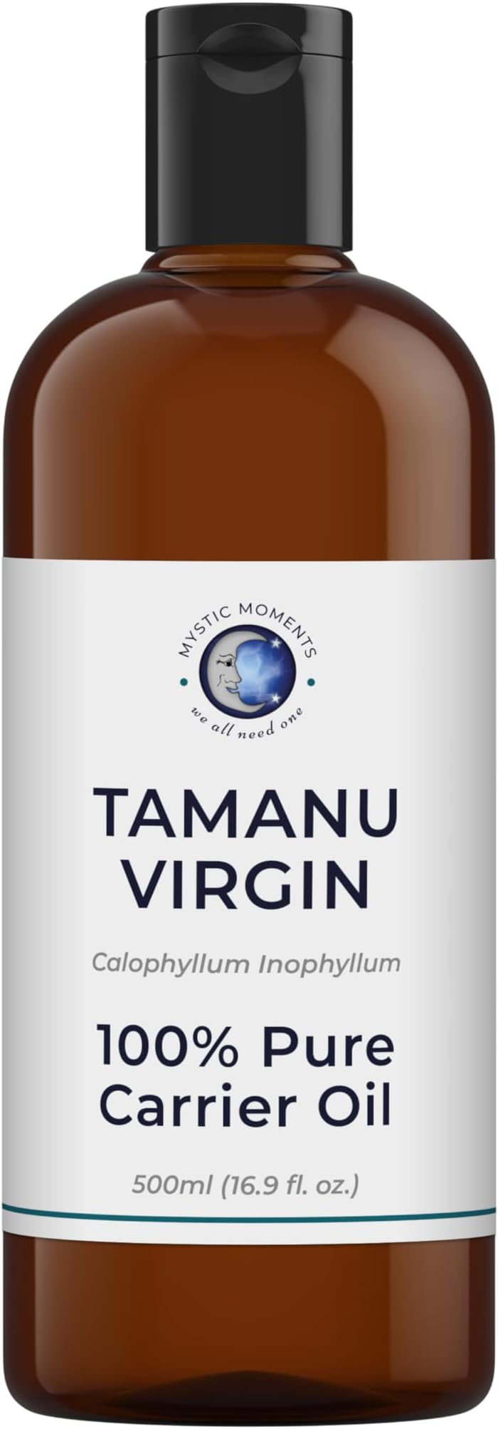 Mystic Moments | Tamanu Virgin Carrier Oil 500ml - Pure & Natural Oil Perfect For Hair, Face, Nails, Aromatherapy, Massage and Oil Dilution Vegan GMO Free