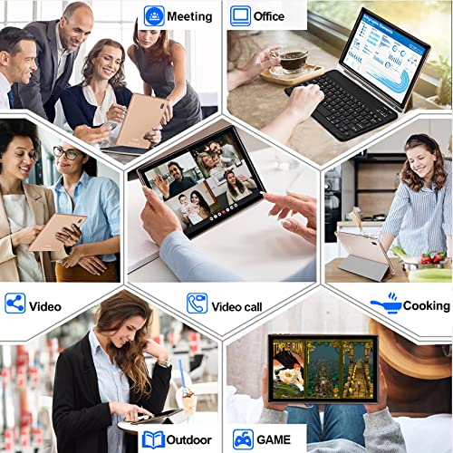 Oangcc Tablet 10 Zoll Android 12 OS Tablets, 8 Core,64GB ROM(TF 4-512GB),WLAN | Google-Zertifizierung | 8000mAh | FHD-IPS Display | Intelligenter Geteilter Bildschirm | Mit Stift + Fall-Roségold – Bild 8