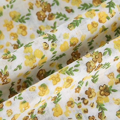 Image of Cotton Fabric DIY Making Supplies Quilting Patchwork Fabric Fat Quarter Bundles DIY for Quilting Cotton Patchwork Cushions (Flowers, 20 inch x 20 inch)