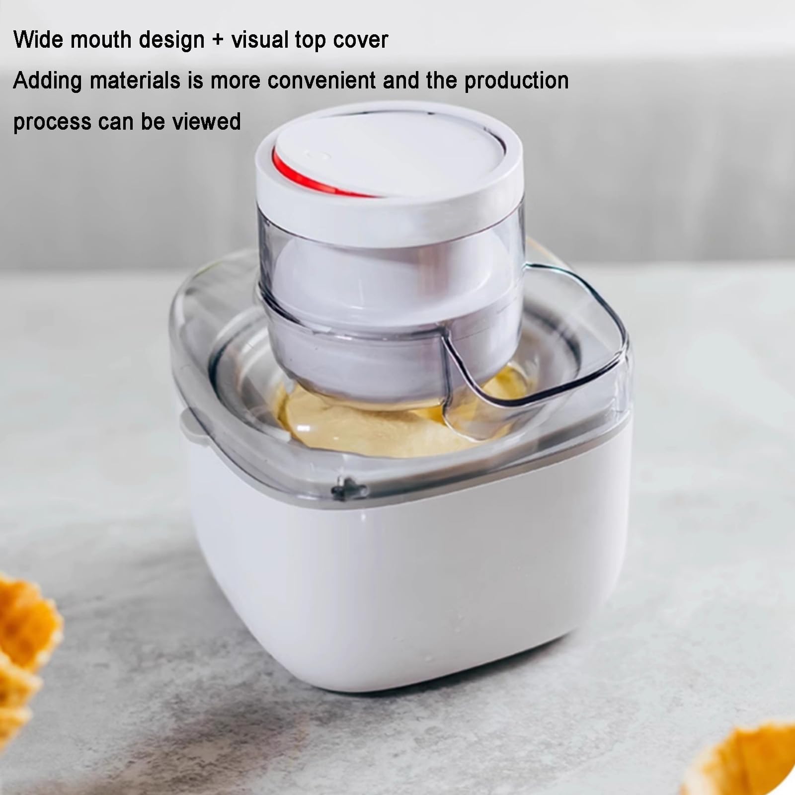 Gelatiera Fatta in Casa – Macchina per Dessert Gelati da 500ml per Gelato, Gelato Italiano, Sorbetto E Yogurt – Manteca Rapida in 25 Minuti, Design Compatto Senza Elettricità