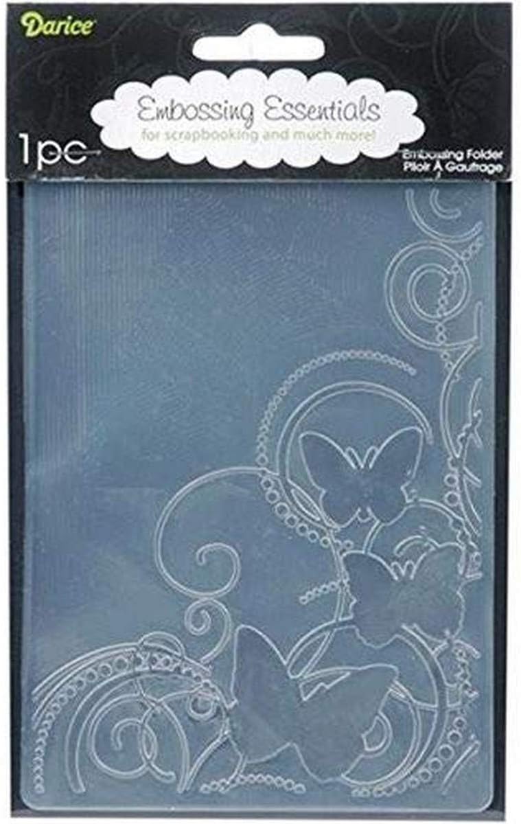 Darice 1216-64 Embossing Folder, 4.25 by 5.75-Inch, Butterfly Swirls