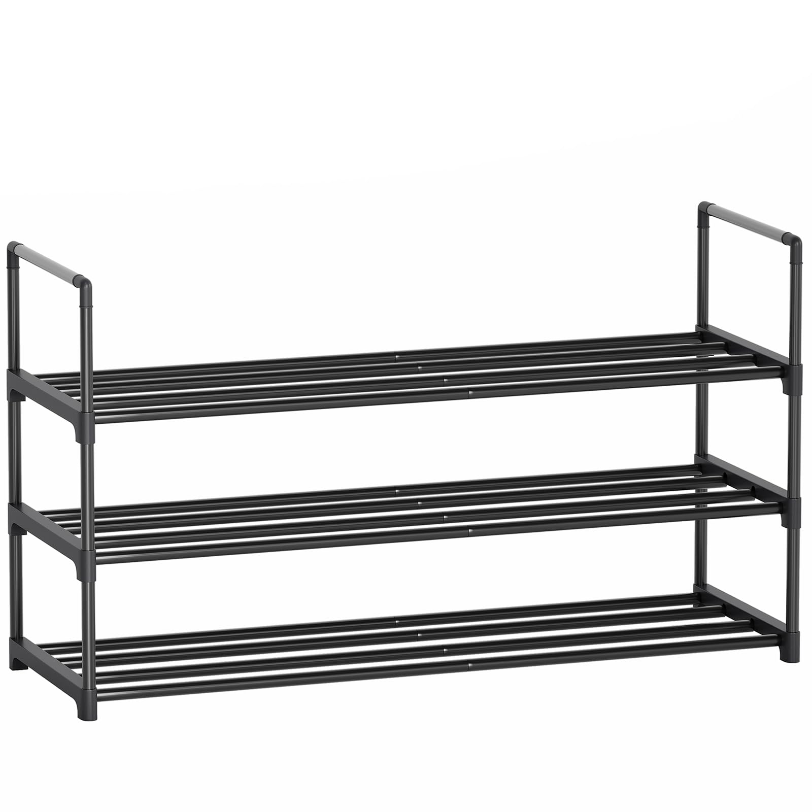 Shoe Rack, 3 Tier Shoe Organizer, Metal Shoe Rack for Closet, Shoe Storage for Front Door Entrance, Closet & Entryway, Easy to Assemble
