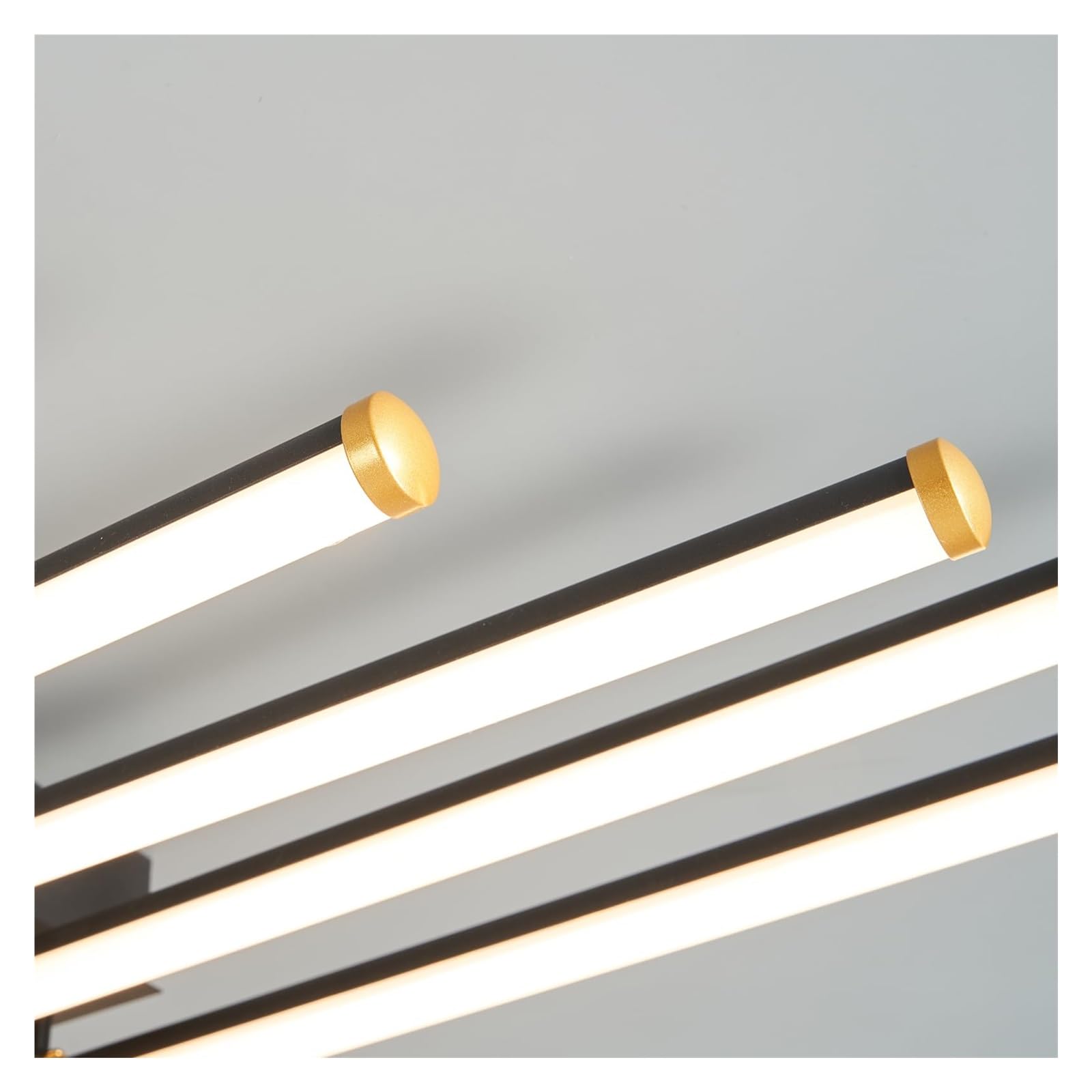 Lampa sufitowa wisząca Modern Led 4 Akryl z pilotem Możliwość przyciemniania do salonu, kuchni i sypialni Czarny + złoty (6-lampowy)