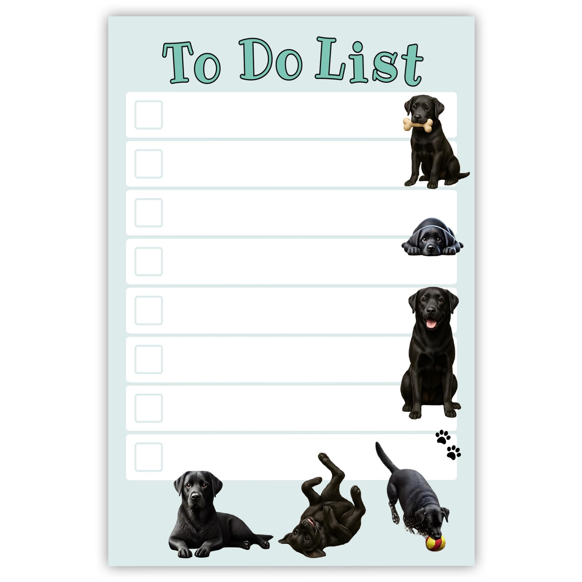 DAILY RITMO® Black Lab Sticky to-Do List – Labrador Retriever Gift for Men and Women | Dog Lover Gifts | Office School Supply Sticky Notes 4"x6" 50 Pages