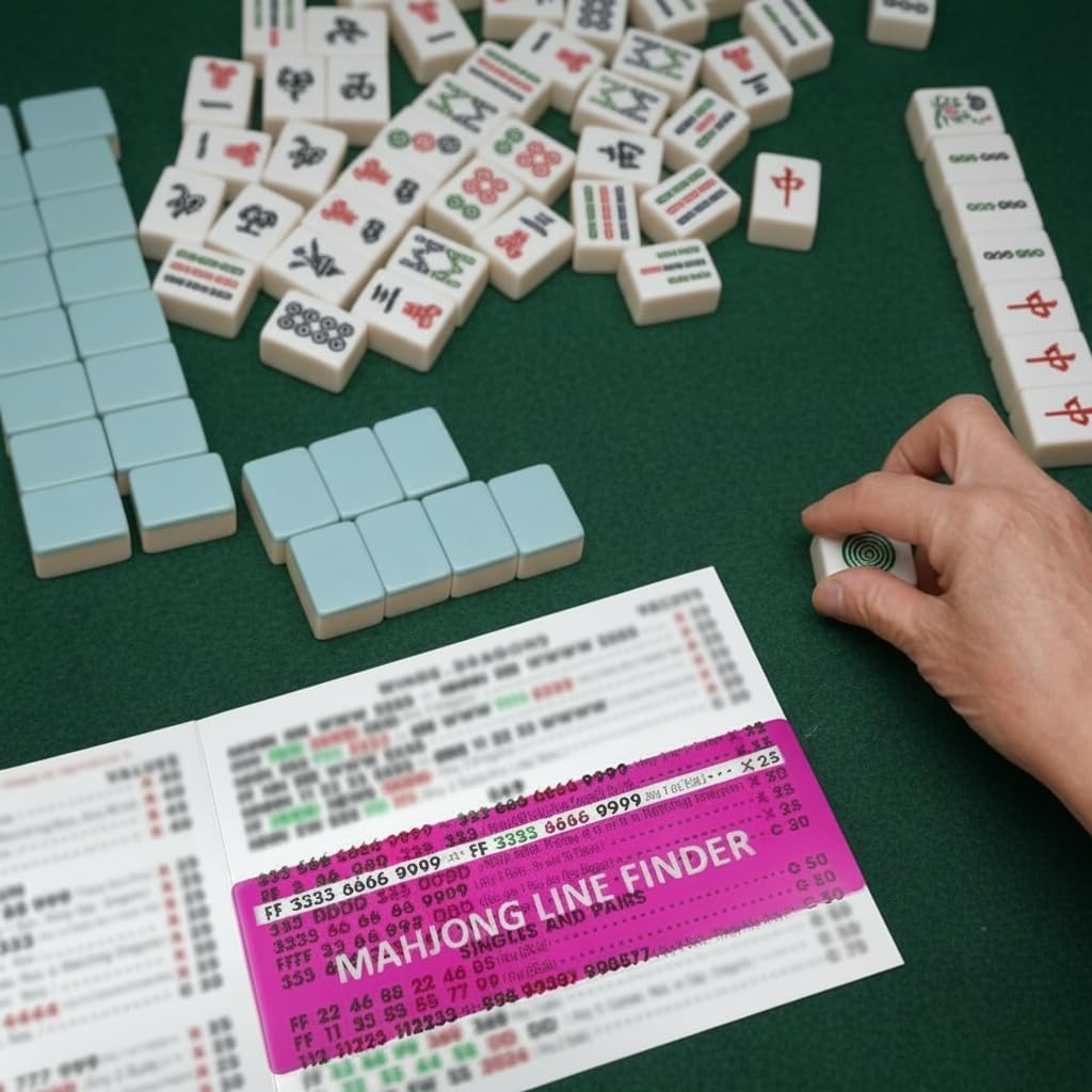 4Pcs Mahjong Card Line Reader, Pink Mah Jongg Line Finder image 5