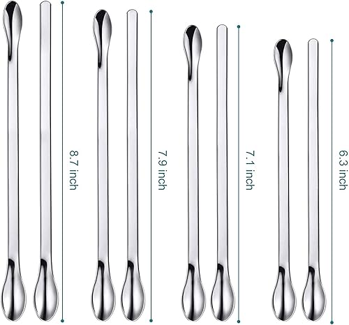 Miniatura 2 de Juego de 22 espátulas de laboratorio de acero inoxidable, espátula de mezcla pequeña de laboratorio con pinzas, cuchara de muestreo larga para