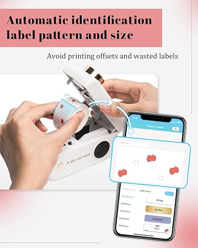 Miniatura 3 de Phomemo Etiqueta D50 con 3 rollos de etiquetas adhesivas transparentes de 0945in0236in