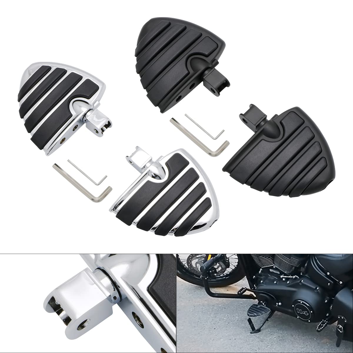 Poggiapiedi anteriori per moto Pedali Pedali Pedali Adatto Per Honda Shadow 750 VT750 Ace/Aero/Spirit/Phantom VTX1300 VTX1800 VT1300 Fury Steed VT600 VLX400 Deluxe Magna VF750