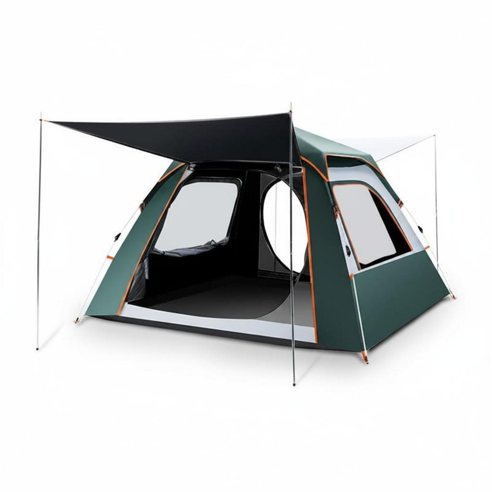 Automatic Camping Tent Sunproof Portable Rainproof Tent Thickened Material Portable Shelter from the Sun for Picnic Green-White Black Vinyl-image-40