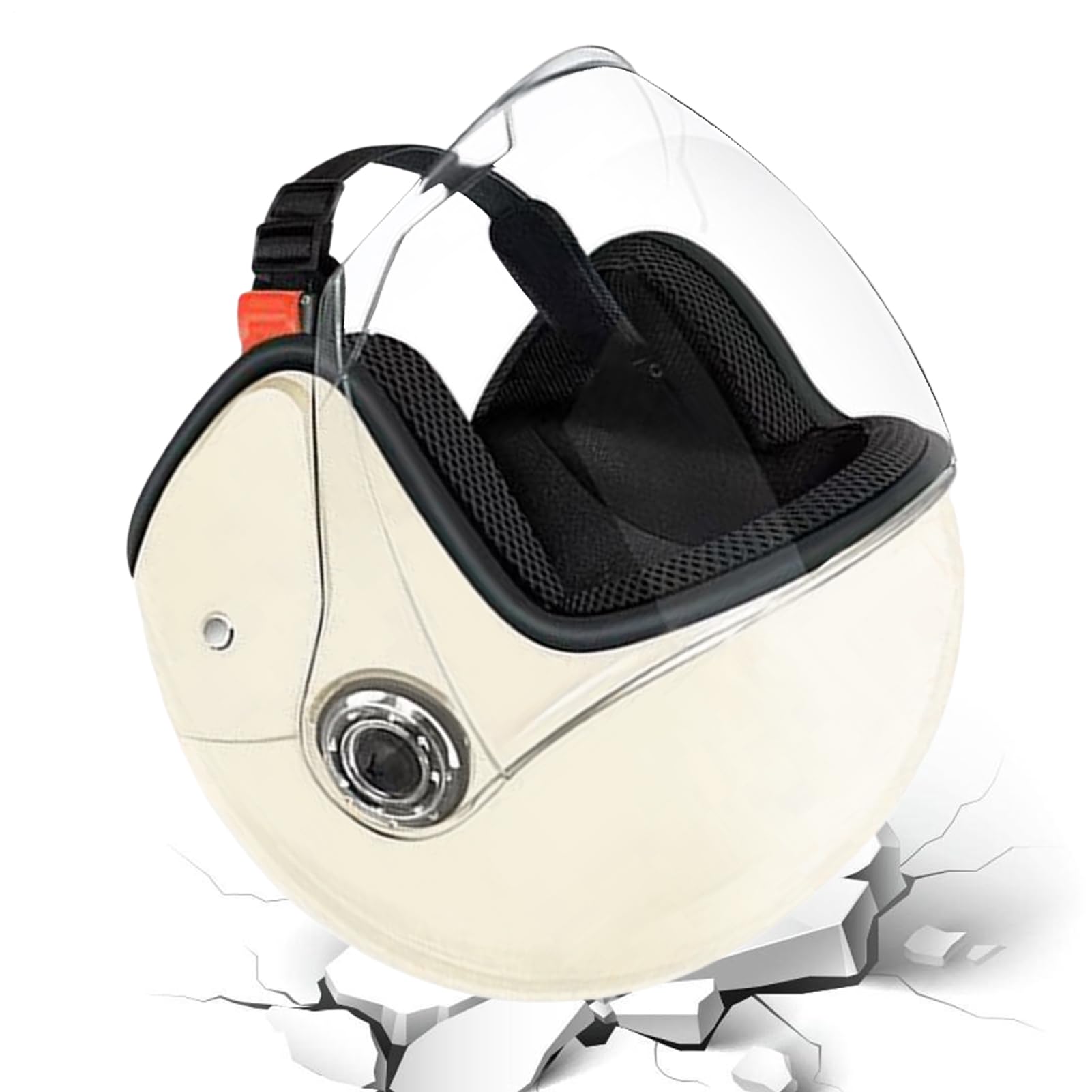 Caschi Motocicletta - Casco Moto Mezzo Viso,Equipaggio Protettivo Traspirante Con Visiera,Per Pendolarismo Avventura all'Aperto Scooter e Sportbike