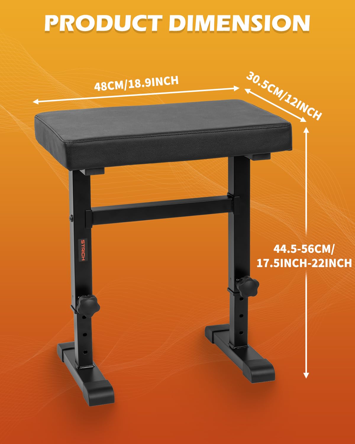Banco de piano ajustable en altura para piano con asiento acolchado para músicos, color negro, modelo SPB-M60 de piel sintética
