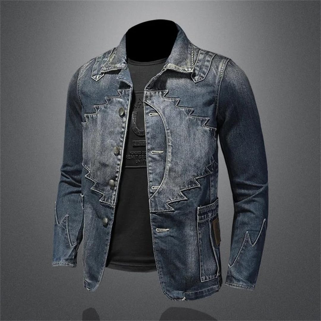 Mężczyźni Europa i Stany Zjednoczone All Suit Slim Retro Denim Jacket