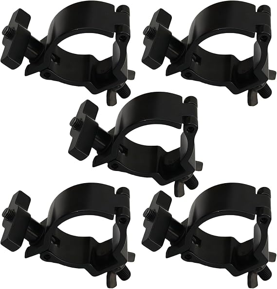 5-Piece Stage Light Clamp, Tuv Certificate Aluminum Hook, Rapid Lock And Release, 220Lbs Capacity, Fits 1.89-2.05 Pipes, M8/M10 For Event Lighting