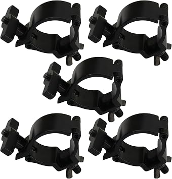 5-Piece Stage Light Clamp, Tuv Certificate Aluminum Hook, Rapid Lock And Release, 220Lbs Capacity, Fits 1.89-2.05 Pipes, M8/M10 For Event Lighting