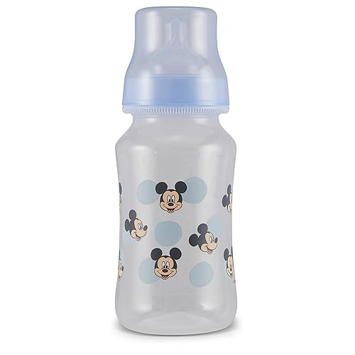 Miniatura 2 de Disney Mickey Mouse - Biberones de 11 onzas para niños o niñas, paquete de 2 botellas con forma de reloj de arena para bebés con funda para recién