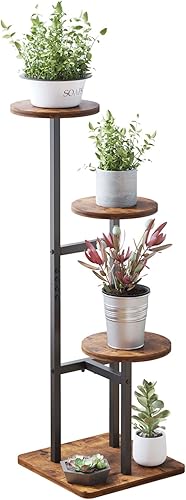 FFPOPU Soporte para plantas de interior, soportes escalonados para plantas de interior, múltiples soportes de metal alto para plantas de interior,