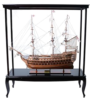 Old Modern Handicrafts X-Large Display Case for Ship Models Without Glass - 100% Handcrafted from Premium Hardwood - 65L x 23W x 75H Inches