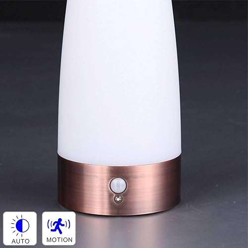 Miniatura 3 de WRalwaysLX Lámpara de mesa con sensor de movimiento (Paquete de 2, redonda, bronce)