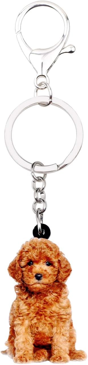 WEVENI Acrylic Golden Doodle Keychains for Women Teen Girls Cute Puppy Pet Dog Gifts Poodle Accessories Purse Wallet Charms - Image 4