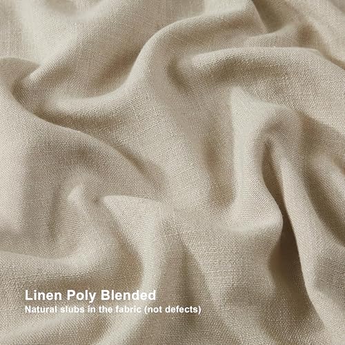 Image of Vision Home Sand Pinch Pleated Full Blackout Curtains Linen Blended Room Darkening Window Curtains 95 inch for Living Room Bedroom Thermal Insulated Pinch Pleat Drapes with Hooks 2 Panel 40 inch Wx95 L