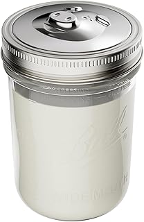 Jarware Stainless Steel Kitchen and Bacon Grease Strainer Lid For Wide Mouth Mason Jars, 3.38" x 1" Grease Keeper Lid
