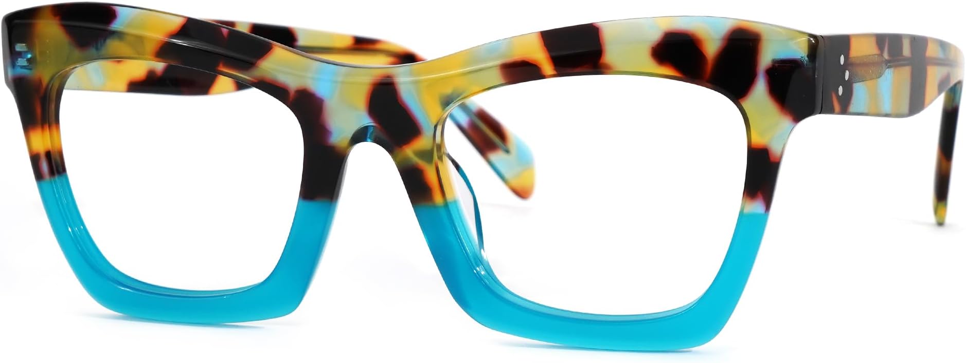 Zeelool Stylish Vintage Oversized Square Blue Light Blocking Glasses for Women Benitez ZJGA035804-11 Blue-yellow