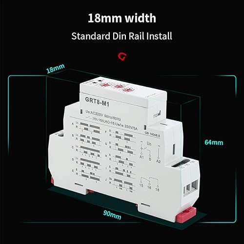 Miniatura 10 de Relé de tiempo multifunción 16A con 10 opciones de función relé ACDC12V-240V (GRT8-M1, ACDC12V-240V)