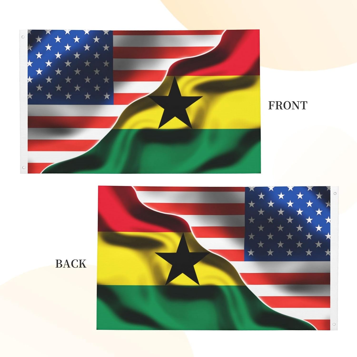 3x5 Ft Outdoor Flag America Ghana Ghanaian Flag Double Sided Printing For Yard Decor image 5
