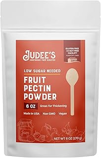 Judee's Fruit Pectin Powder Low Sugar Needed 6 oz - 100% Non-GMO and Vegan - Gluten-Free and Nut-Free - Made in USA - Great for Thickening - Use to Make and Stabilize Jams and Jellies