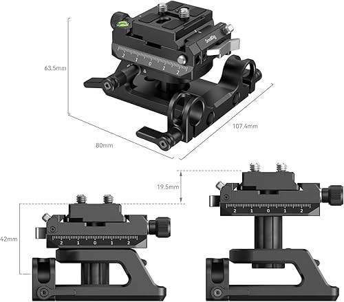 Miniatura 9 de SMALLRIG Placa de montaje para abrazadera de liberación rápida Arca-Swiss y placa inferior para Manfrotto Tipo - 4234