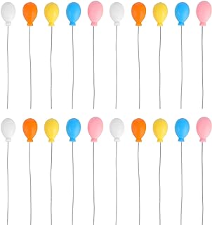 NUOBESTY 50Pcs Dollhouse Balloons Miniature Bouquet Balloons Mini Landscape Ornaments for Dollhouse Garden Decorations Cake Decor Party Decoration ( Round Shape )