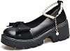 Womens Mary Jane High Heels Sweet Toe Ankle Lolita Gothic Platform Dress Pumps Shoes Chunky Platform Patent Leather Dress Shoes