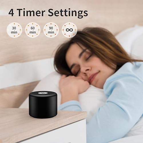Miniatura 5 de Máquina portátil de ruido blanco para dormir con 30 sonidos relajantes, mini máquina de ruido marrón de viaje para adultos, niños, bebé, recargable,