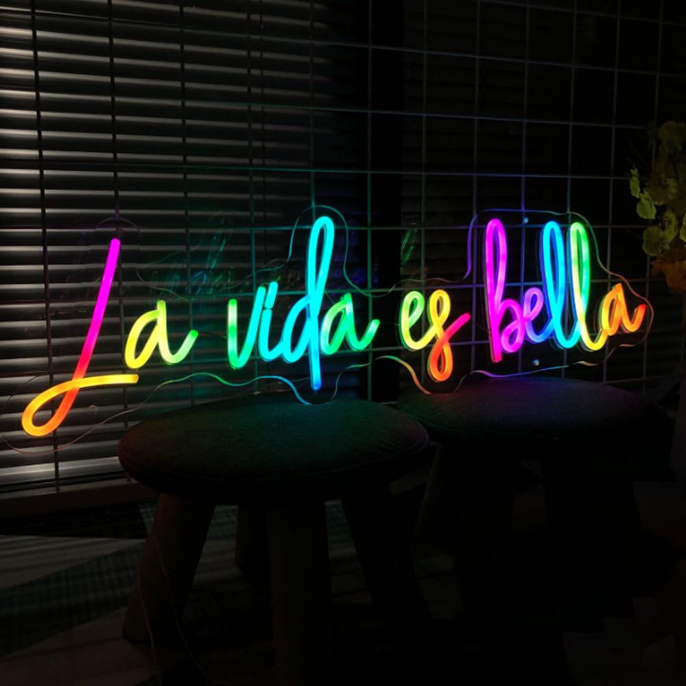 Letrero LED Letreros de neón franceses Bonjour Luces LED italianas Ciao Lámparas nocturnas decorativas de pared Decoración de fiesta Luz USB Brillo ajustable